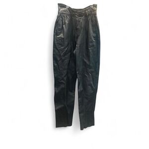 Women's retro 80s high waisted leather pants by Pelle Cuir size 4 (xs1)